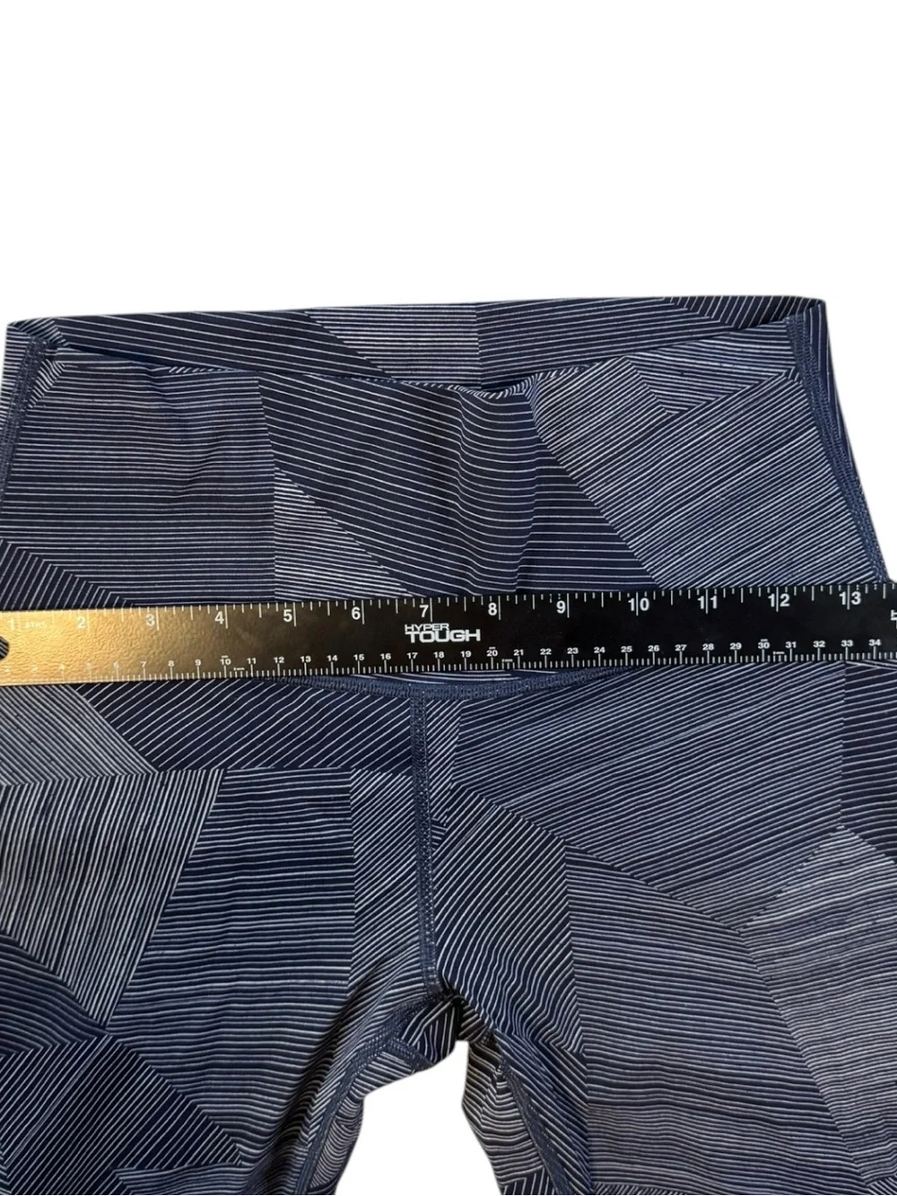 Lululemon Crop Leggings Womens 6 Blue Geometric Stripe Print High Rise Yoga - Picture 10 of 12